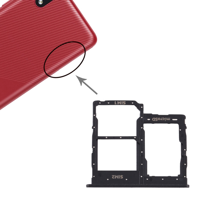 Bandeja de Tarjeta SIM + Bandeja de Tarjeta Micro SD para Samsung Galaxy A01 Core SM-A013 (Negro)
