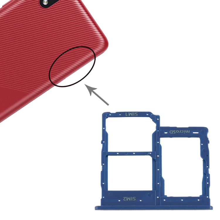 SIM Card Tray + Micro SD Card Tray for Samsung Galaxy A01 Core SM-A013 (Blue)