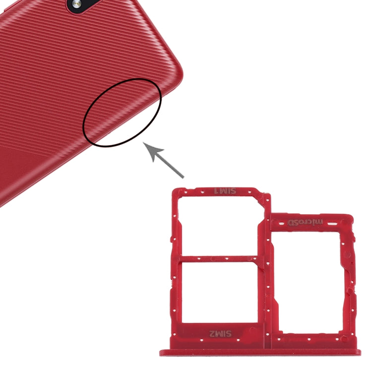 Bandeja de Tarjeta SIM + Bandeja de Tarjeta Micro SD para Samsung Galaxy A01 Core SM-A013 (Rojo)