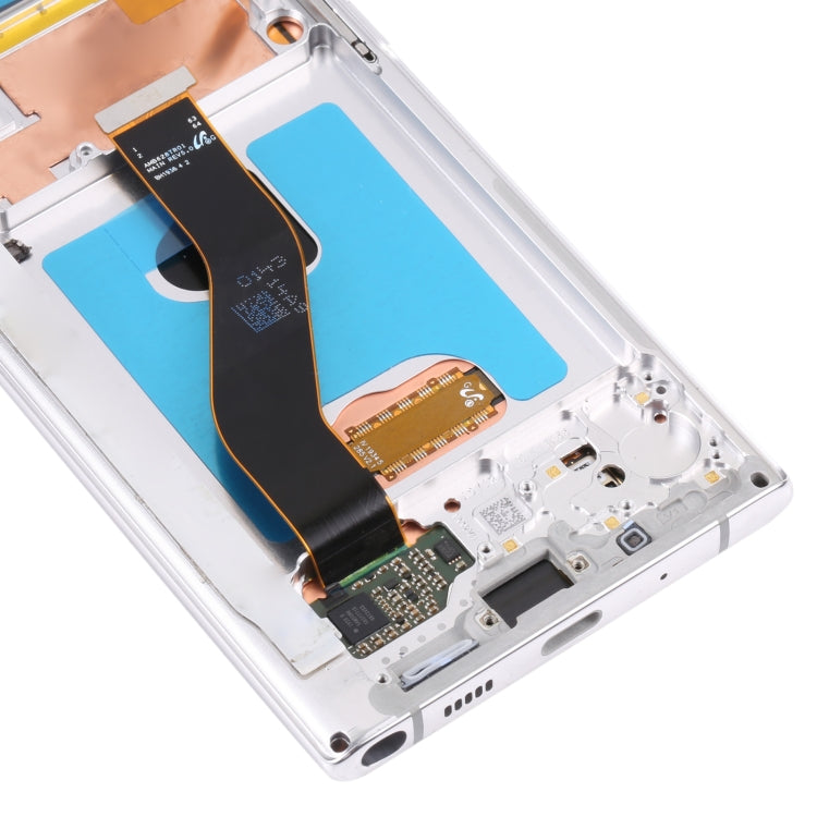 Écran LCD d'origine et numériseur tactile avec cadre pour Samsung Galaxy Note 10 / Note 10 5G SM-N971 / N970 (Argent)