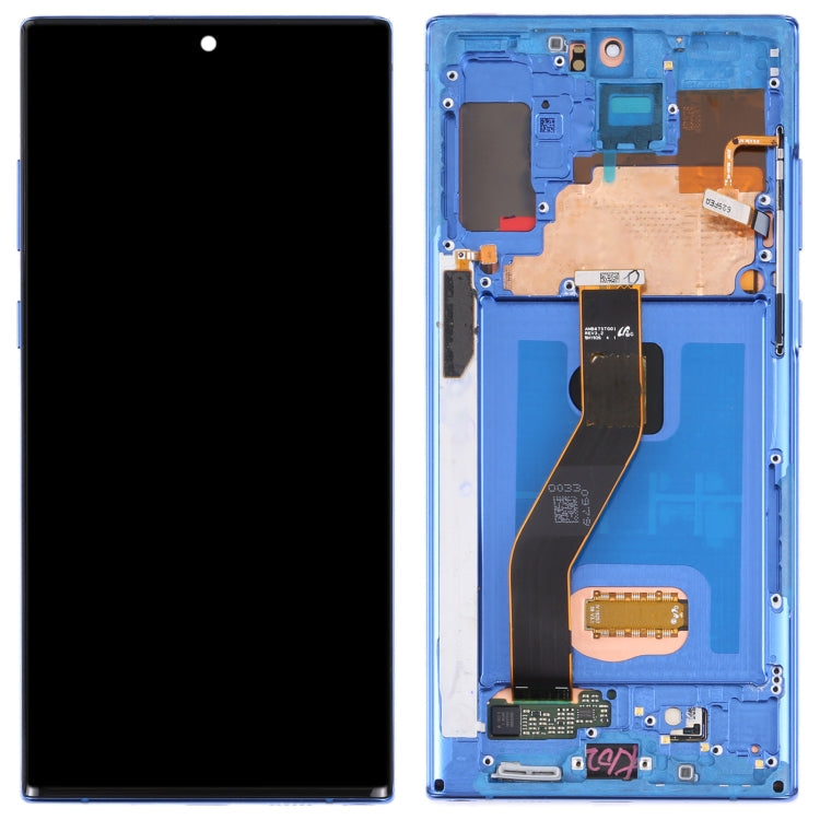 Original LCD Screen and Touch Digitizer with frame for Samsung Galaxy Note 10+ / Note 10+ 5G SM-N976 / N975 (Dark Blue)