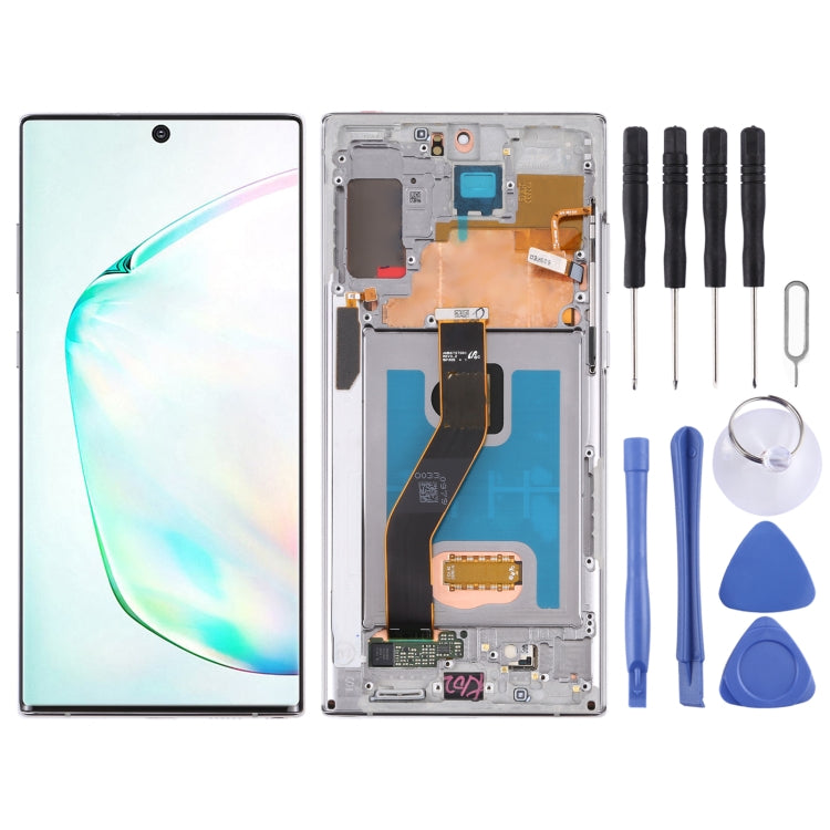 Pantalla LCD Original y Táctil Digitalizador con marco para Samsung Galaxy Note 10+ / Note 10+ 5G SM-N976 / N975 (Gris)