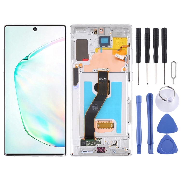 Écran LCD d'origine et numériseur tactile avec cadre pour Samsung Galaxy Note 10+ / Note 10+ 5G SM-N976 / N975 (Argent)