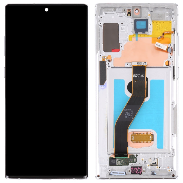 Original LCD Screen and Touch Digitizer with Frame for Samsung Galaxy Note 10+ / Note 10+ 5G SM-N976 / N975 (Silver)