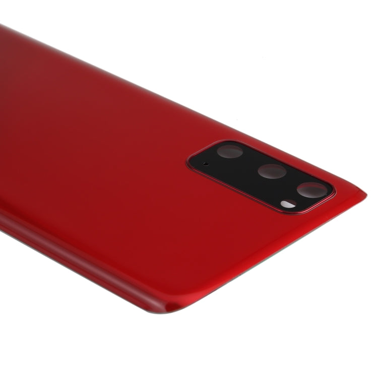 Couvercle de batterie arrière avec couvercle d'objectif d'appareil photo pour Samsung Galaxy S20 (rouge)
