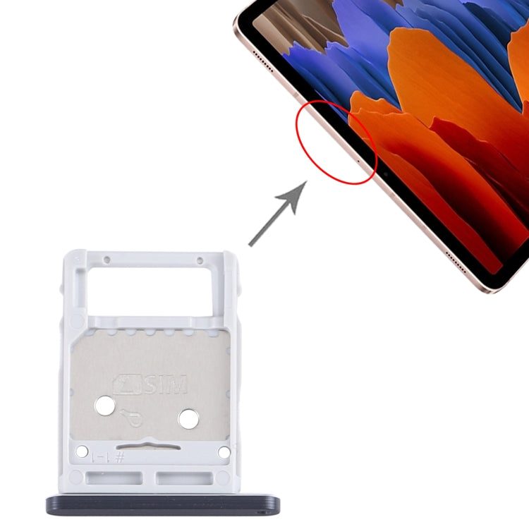 Plateau de carte SIM + plateau de carte Micro SD pour Samsung Galaxy Tab S7 SM-T870 / T875 (Noir)