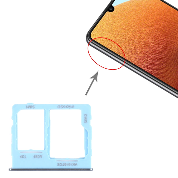 SIM Card Holder SIM Card Tray / Micro SD Card Tray for Samsung Galaxy A32 5G SM-A326B (Blue)