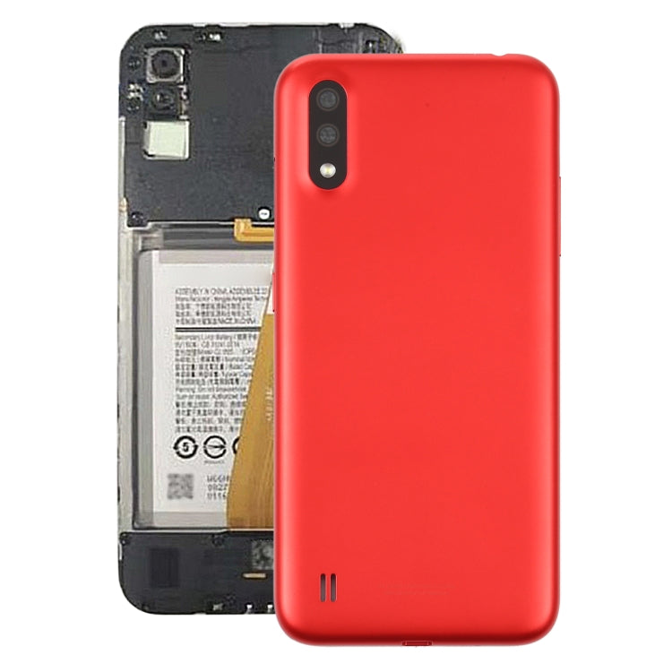 Coque arrière de batterie avec objectif d'appareil photo pour Samsung Galaxy A01 SM-015F (rouge)