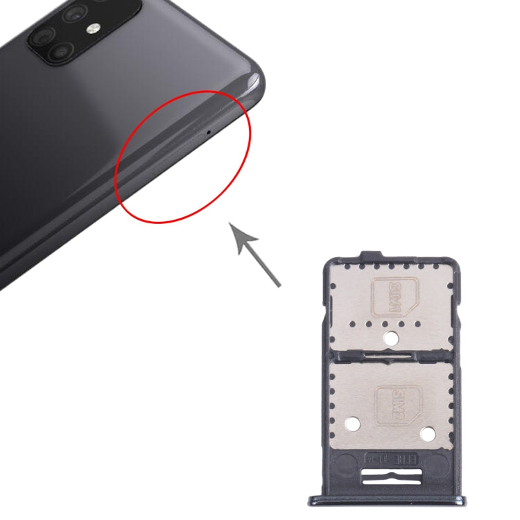 SIM Card Tray SIM Card Tray + Micro SD Card Tray for Samsung Galaxy M31S SM-M317 (Black)