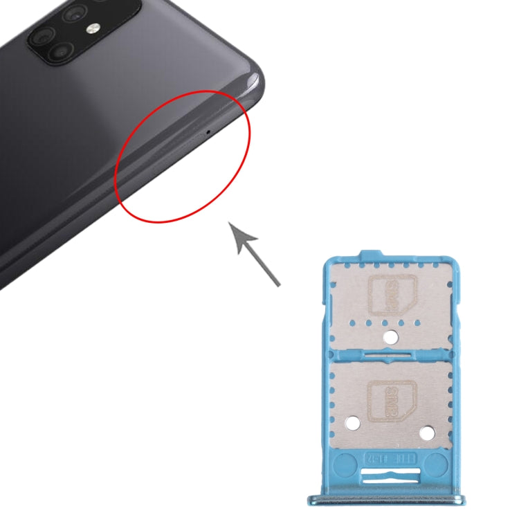 Tarjeta de Tarjeta SIM Bandeja de Tarjeta SIM + Bandeja de Tarjeta Micro SD para Samsung Galaxy M31S SM-M317 (Verde)