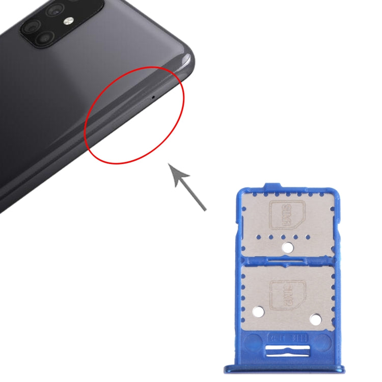 Tarjeta de Tarjeta SIM Bandeja de Tarjeta SIM + Bandeja de Tarjeta Micro SD para Samsung Galaxy M31S SM-M317 (Azul)