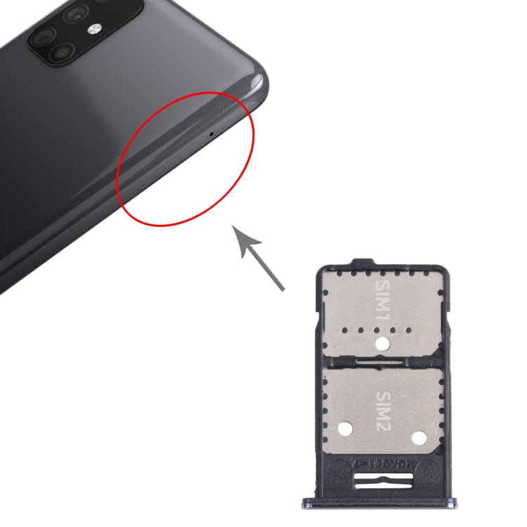 SIM Card Holder SIM Card Tray + Micro SD Card Tray for Samsung Galaxy M31S SM-M317 (Silver)