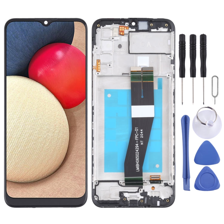 Original LCD Screen and Touch Digitizer with frame for Samsung Galaxy A02S SM-A025F (GA version)