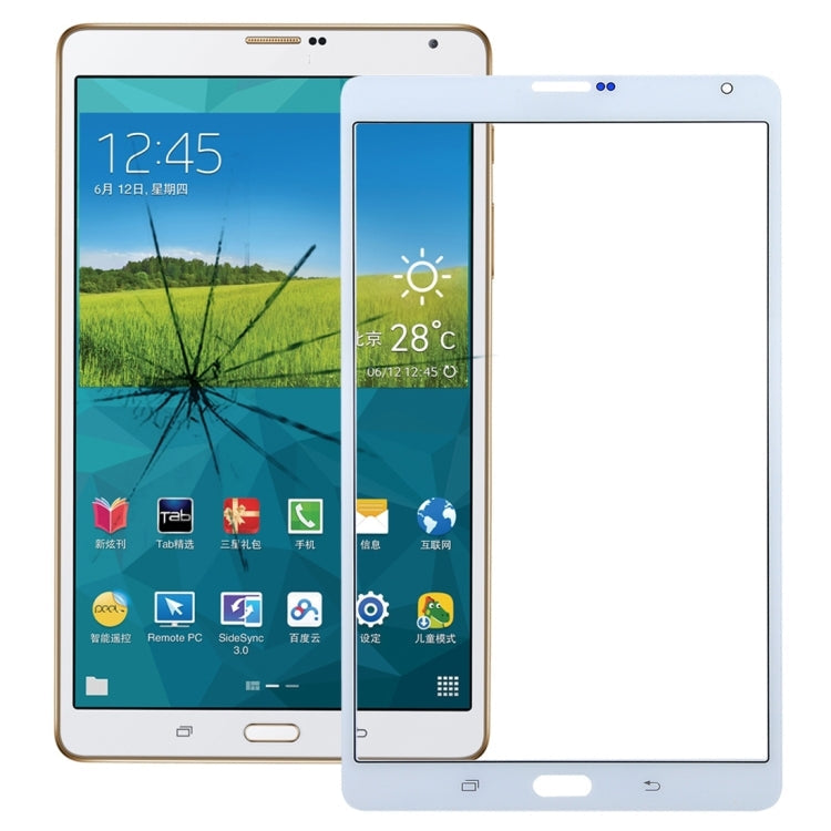 Vitre d'écran extérieure avec adhésif OCA pour Samsung Galaxy Tab S 8.4 LTE / T705 (Blanc)