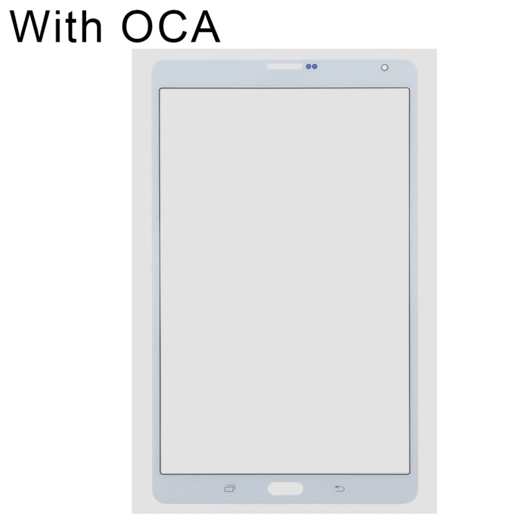 Vitre d'écran extérieure avec adhésif OCA pour Samsung Galaxy Tab S 8.4 LTE / T705 (Blanc)