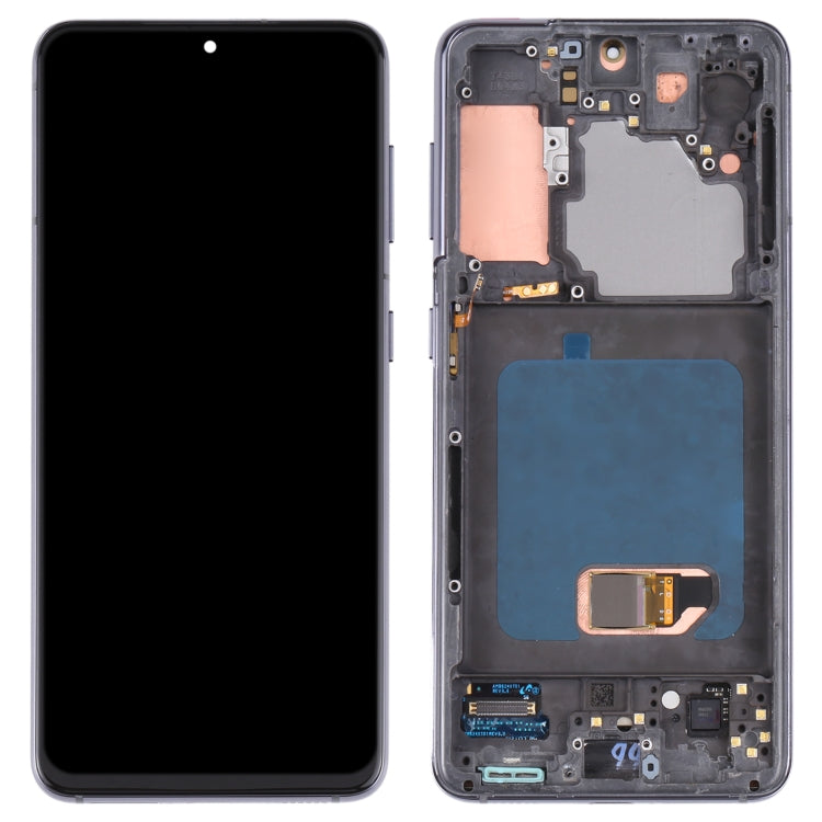 Original LCD Screen and Touch Digitizer with Frame for Samsung Galaxy S21 / S21 5G SM-G990 SM-G991 (Black)