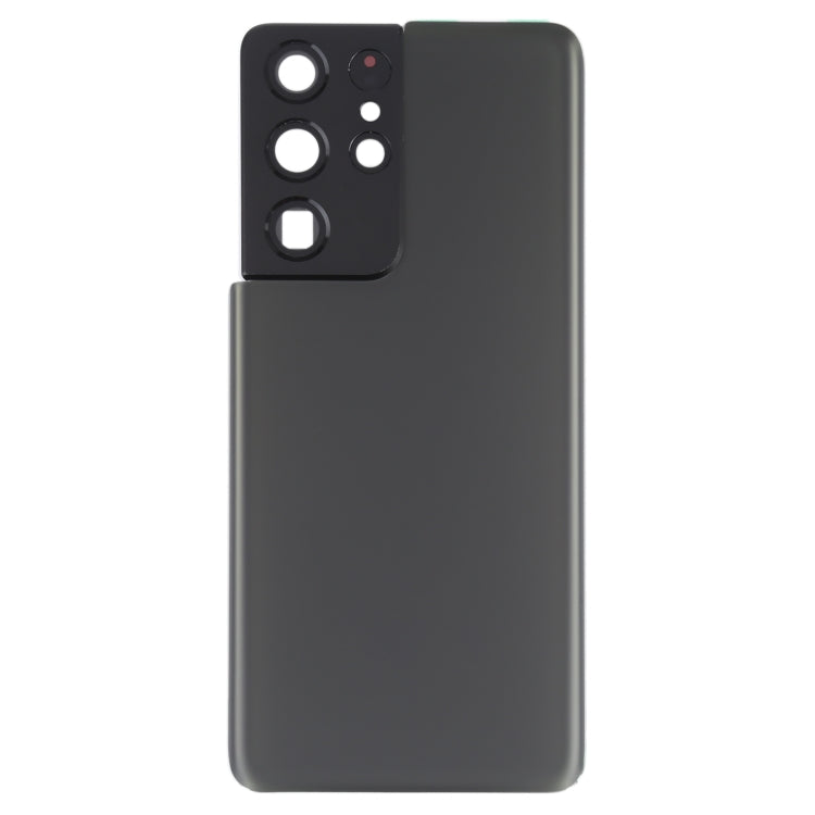 Coque arrière de batterie avec cache d'objectif d'appareil photo pour Samsung Galaxy S21 Ultra 5G (gris)