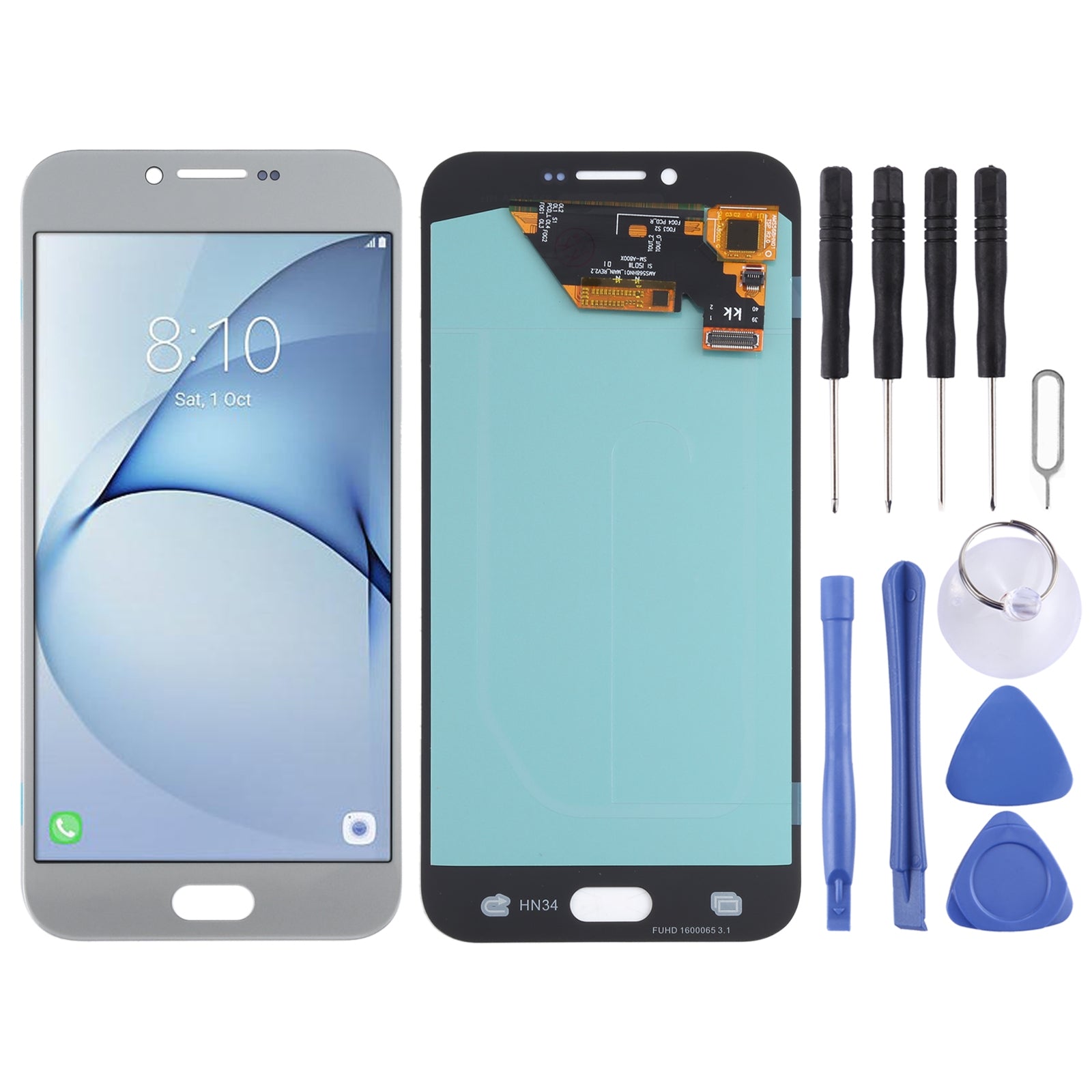 Ecran LCD + Vitre Tactile Oled Samsung Galaxy A8 (2016) A810 Argent