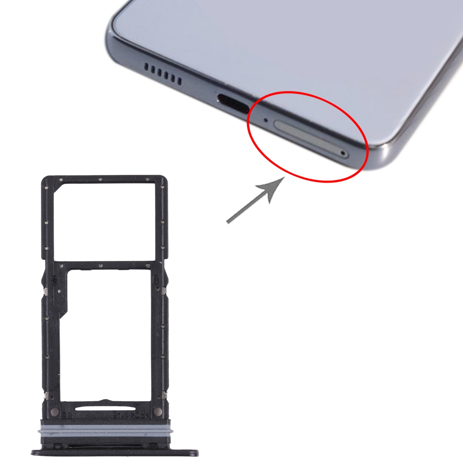 SIM Holder Tray Micro SIM / Micro SD Samsung Galaxy A33 5G A336B Black