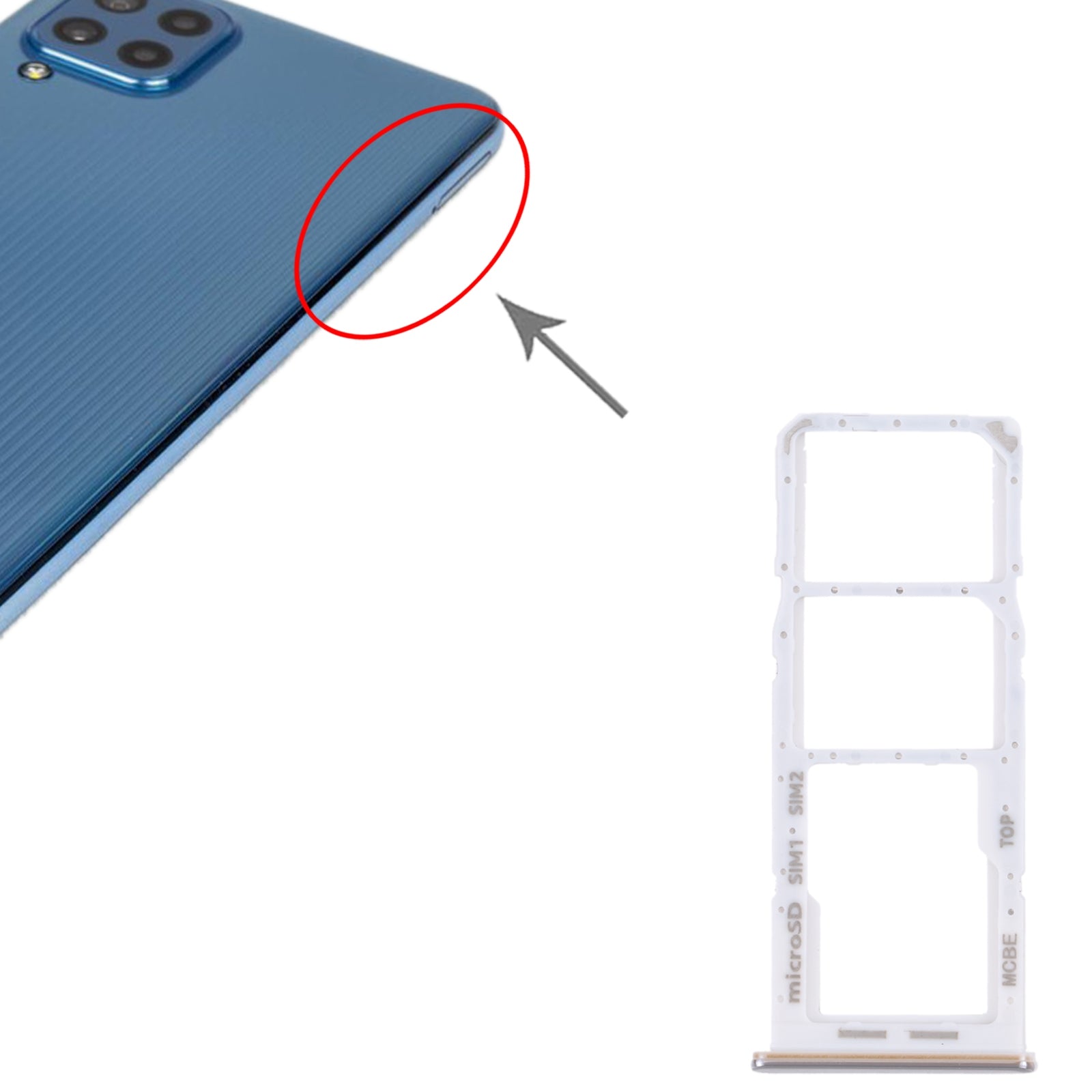 Bandeja Porta SIM Micro SIM / Micro SD Samsung Galaxy M32 5G M326B Blanco
