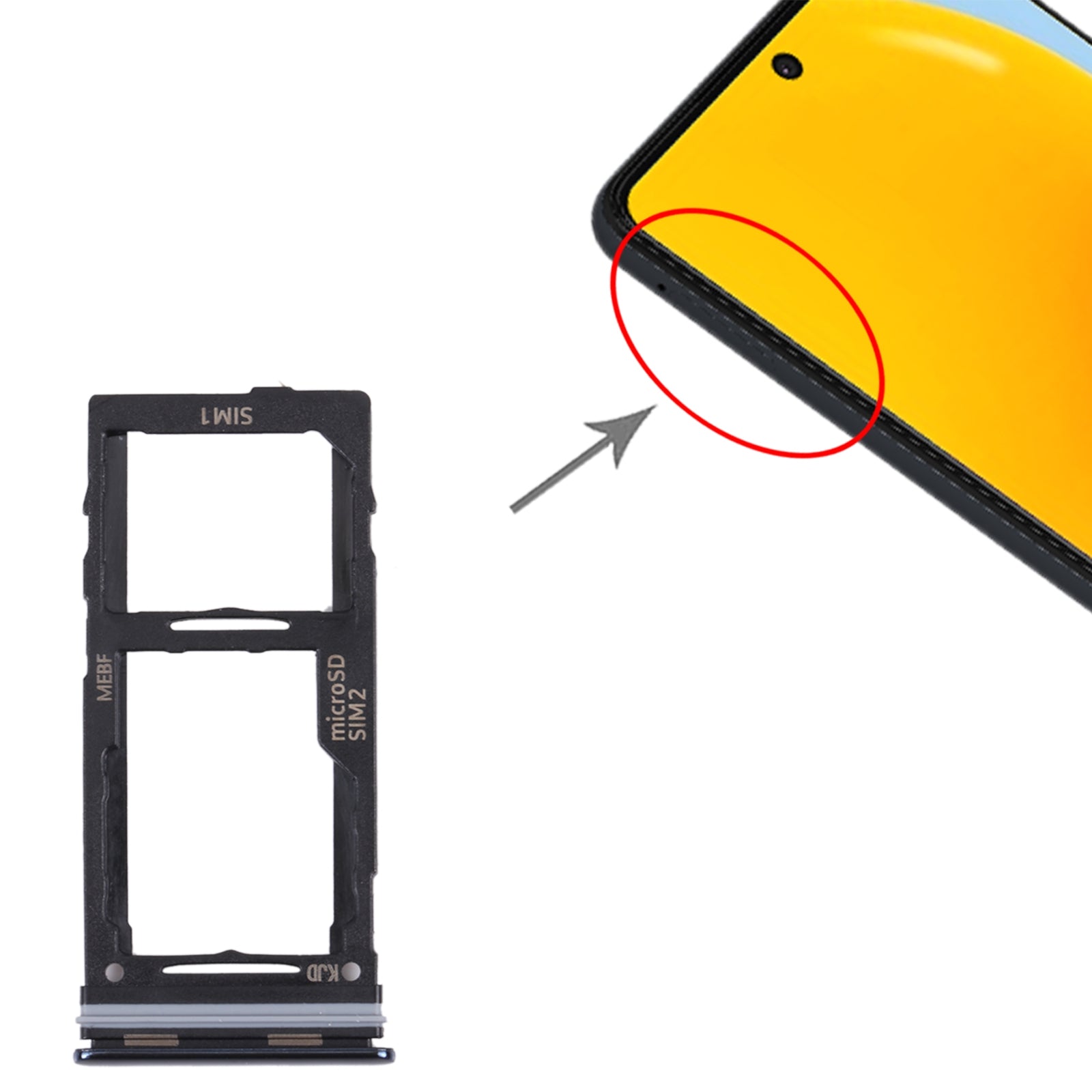 Bandeja Porta SIM Micro SIM / Micro SD Samsung Galaxy M52 5G M526B Negro