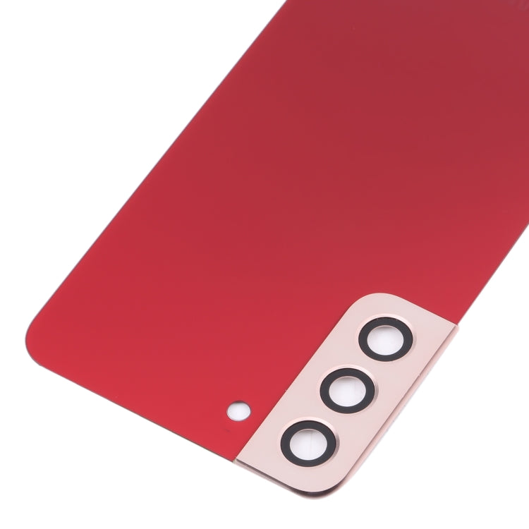 Coque arrière de batterie avec cache d'objectif d'appareil photo pour Samsung Galaxy S22+ 5G SM-S906B (rouge)