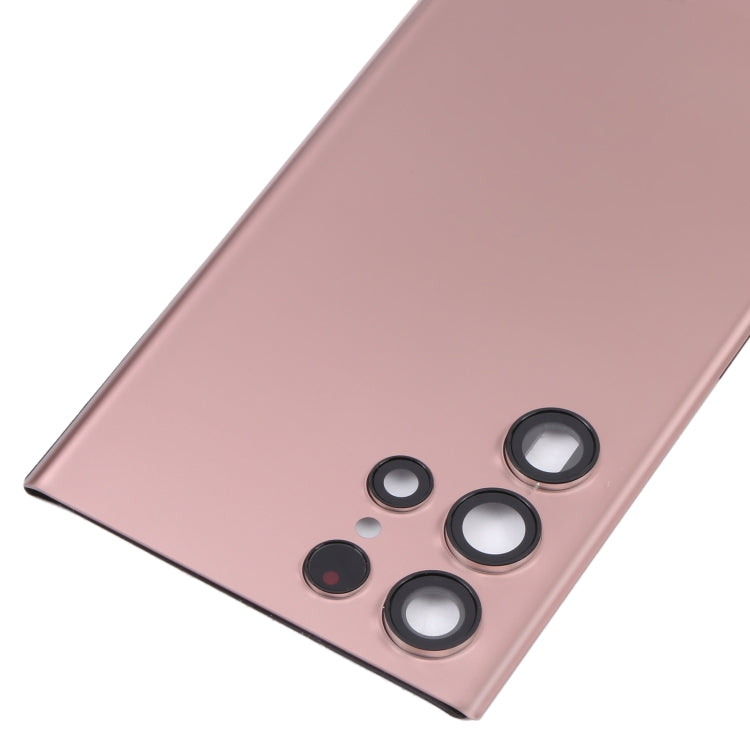Tapa Trasera de la Batería con cubierta de Lente de Cámara para Samsung Galaxy S22 Ultra 5G SM-S908B (Rosa)