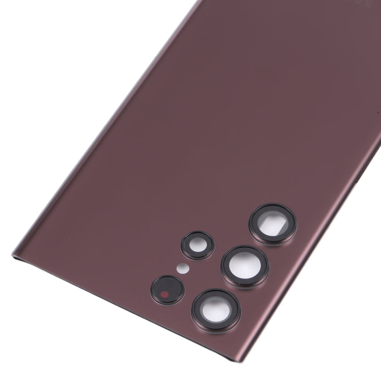 Coque arrière de batterie avec cache d'objectif d'appareil photo pour Samsung Galaxy S22 Ultra 5G SM-S908B (Violet)