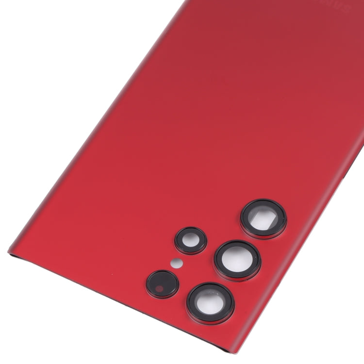 Battery Back Cover with Camera Lens Cover for Samsung Galaxy S22 Ultra 5G SM-S908B (Red)