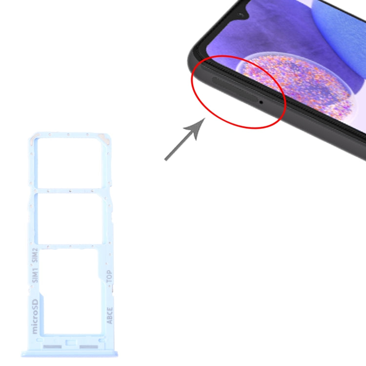 Plateau de carte SIM d'origine + plateau de carte Micro SD pour Samsung Galaxy A23 SM-A235 (Bleu)