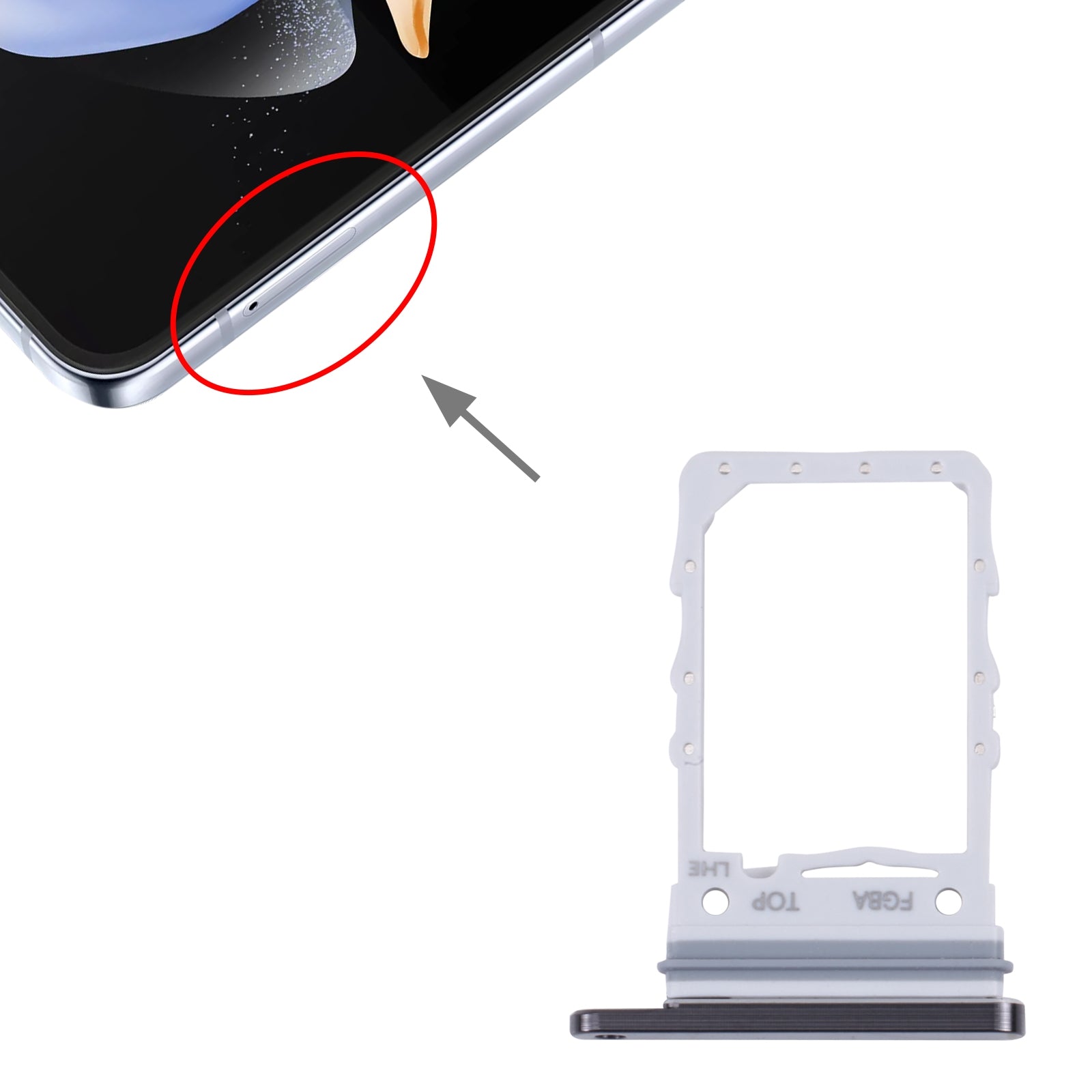 SIM Holder Tray Micro SIM Samsung Galaxy Z Flip4 F721B Black