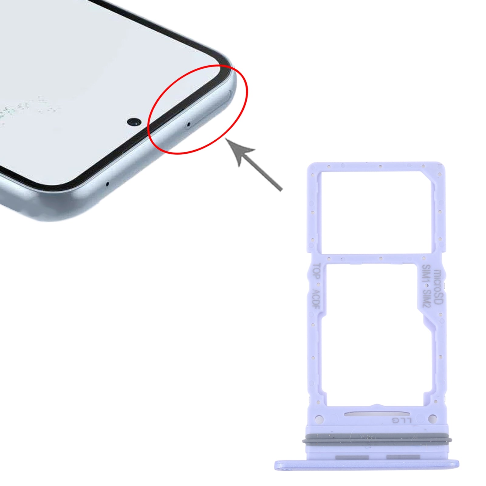 Tiroir SIM / Micro SD pour Samsung Galaxy A34 A346 Violet