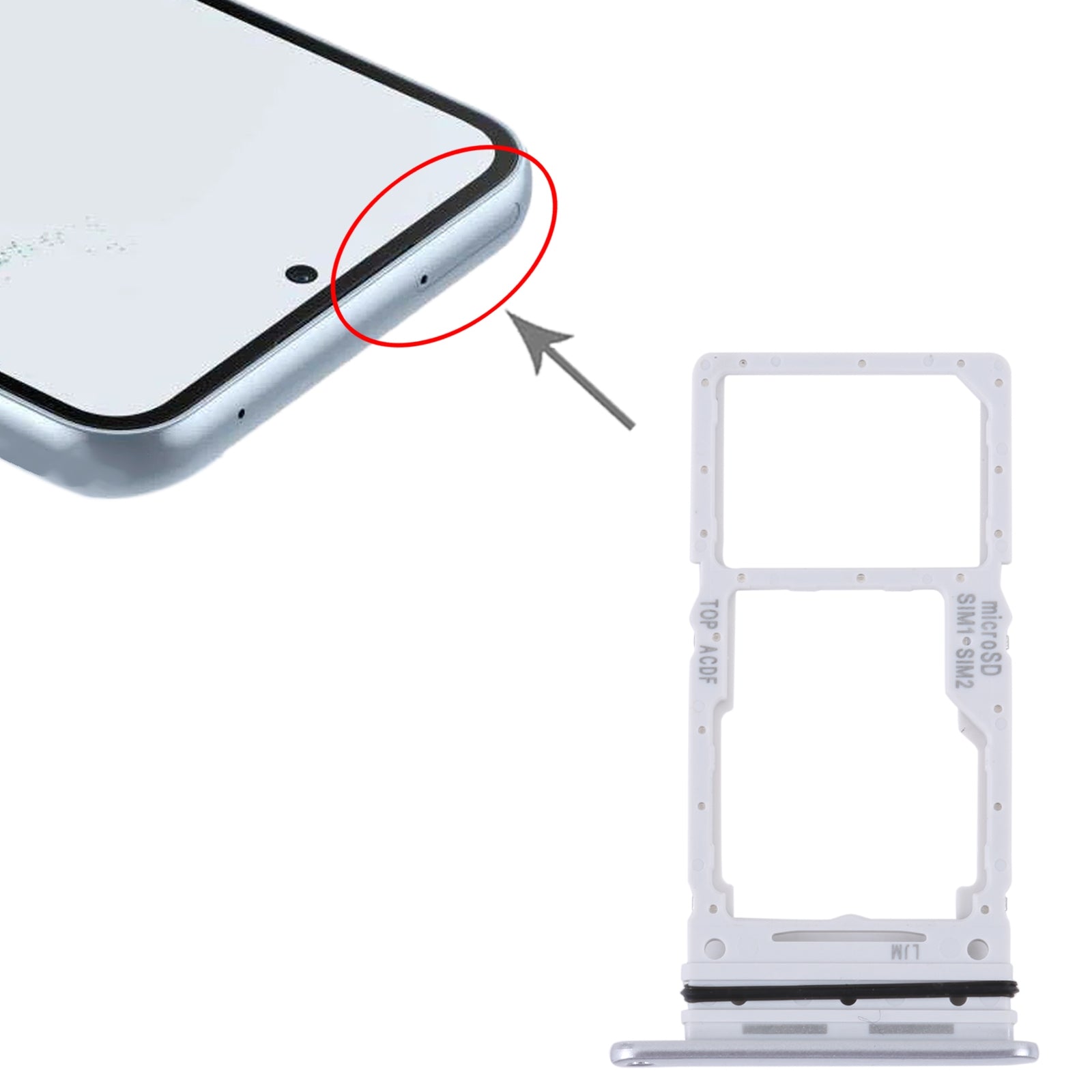 SIM / Micro SD Holder Tray Samsung Galaxy A34 A346 Silver