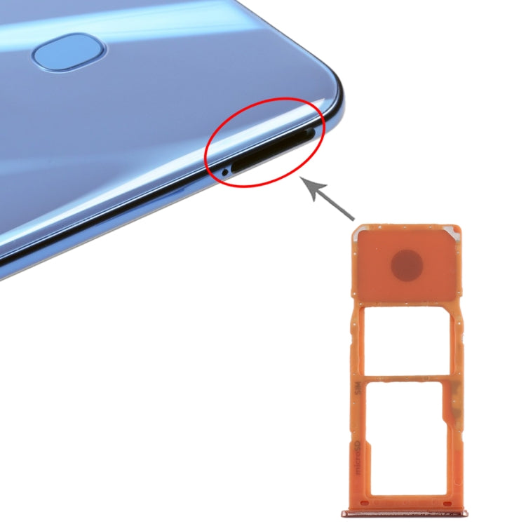 Plateau de carte SIM + plateau de carte Micro SD pour Samsung Galaxy A20 A30 A50 (Orange)