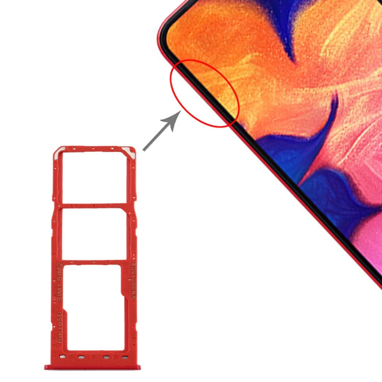 Bandeja de Tarjeta SIM + Bandeja de Tarjeta Micro SD para Samsung Galaxy A10 (Rojo)
