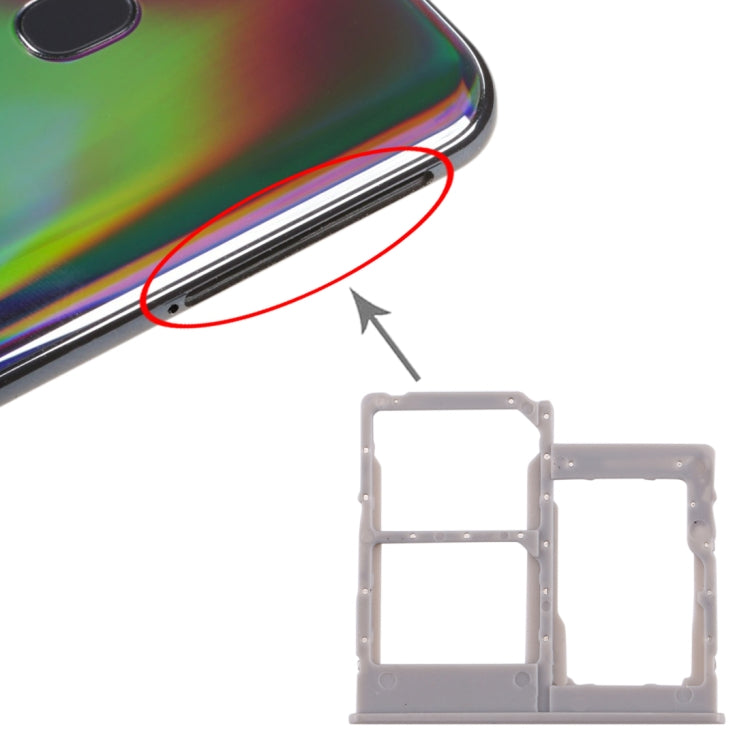 Bandeja de Tarjeta SIM + Bandeja de Tarjeta Micro SD para Samsung Galaxy A40 (Gris)
