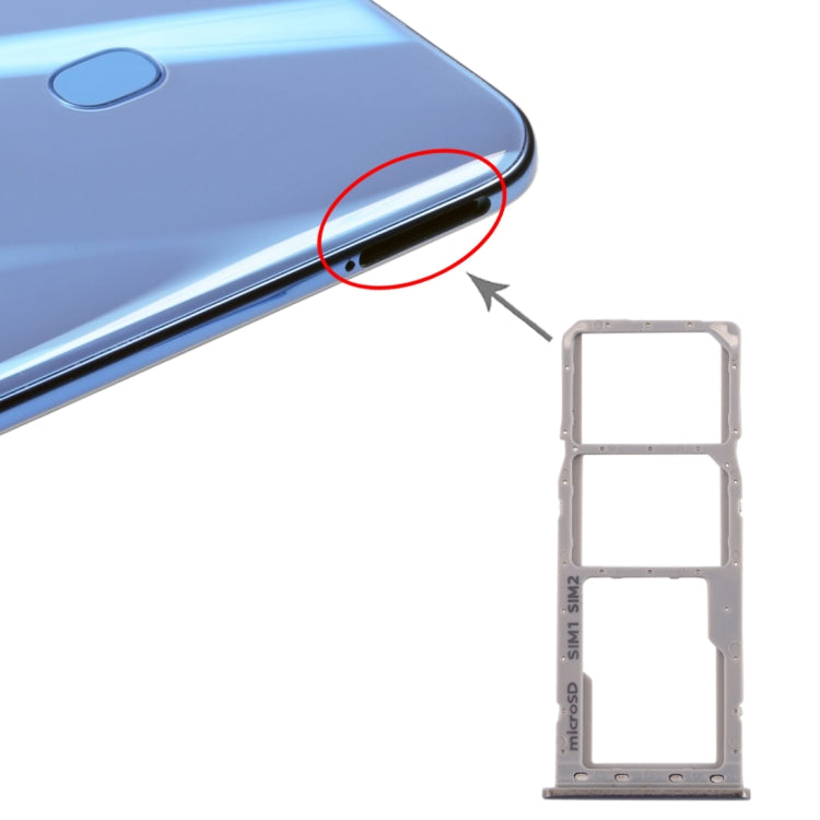 SIM Card Tray + Micro SD Card Tray for Samsung Galaxy A20 A30 A50 (Grey)