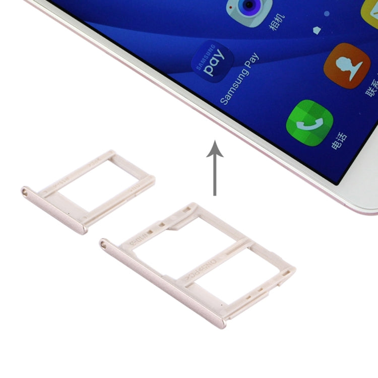 SIM Card Tray + Micro SD and SIM Card Tray for Samsung Galaxy J5 Prime / G570 J7 Prime / G610 (Gold)