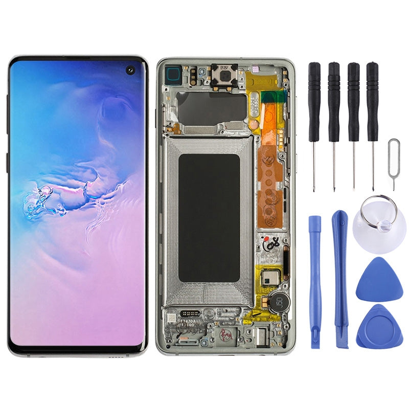 Ecran Complet LCD + Tactile + Châssis Samsung Galaxy S10 Blanc