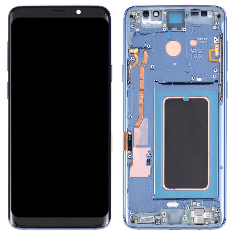 Super AMOLED Screen and Touch Digitizer with Frame for Samsung Galaxy S9+ / G965F / G965F / DS / G965U / G965W / G9650 (Blue)