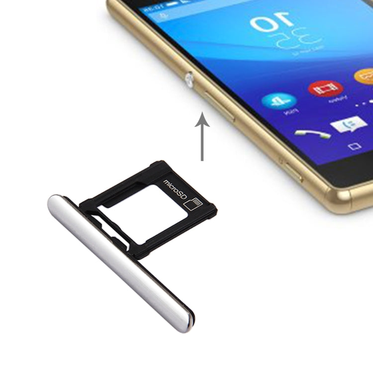 Bandeja de Tarjeta Micro SD + Puerto de ranura Para Tarjeta Tapón antipolvo Para Sony Xperia XZ Premium (Versión de SIM única) (Plata)