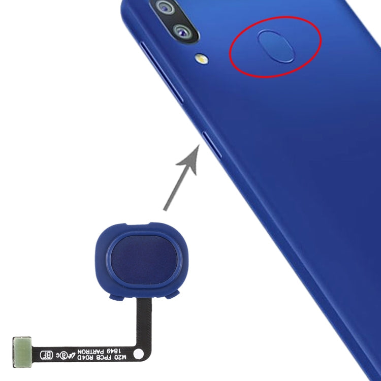 Cable Flex de Sensor de Huellas Dactilares para Samsung Galaxy M20 (Azul)