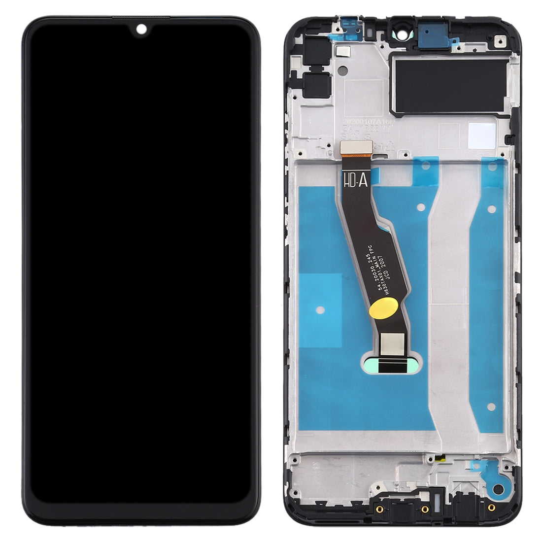 Ecran Complet LCD + Tactile + Châssis Huawei Y6p Noir