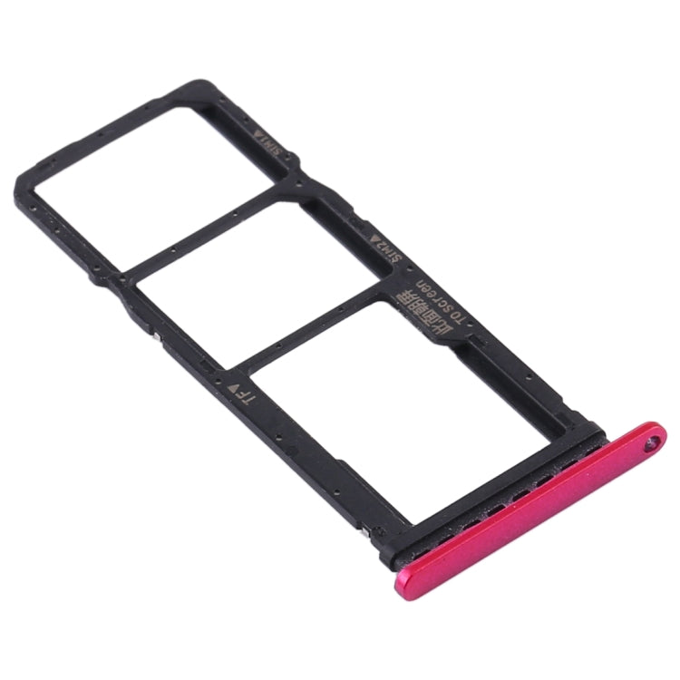 SIM Card Tray + SIM Card Tray + Micro SD Card Tray for Huawei Y7p (Rose Red)