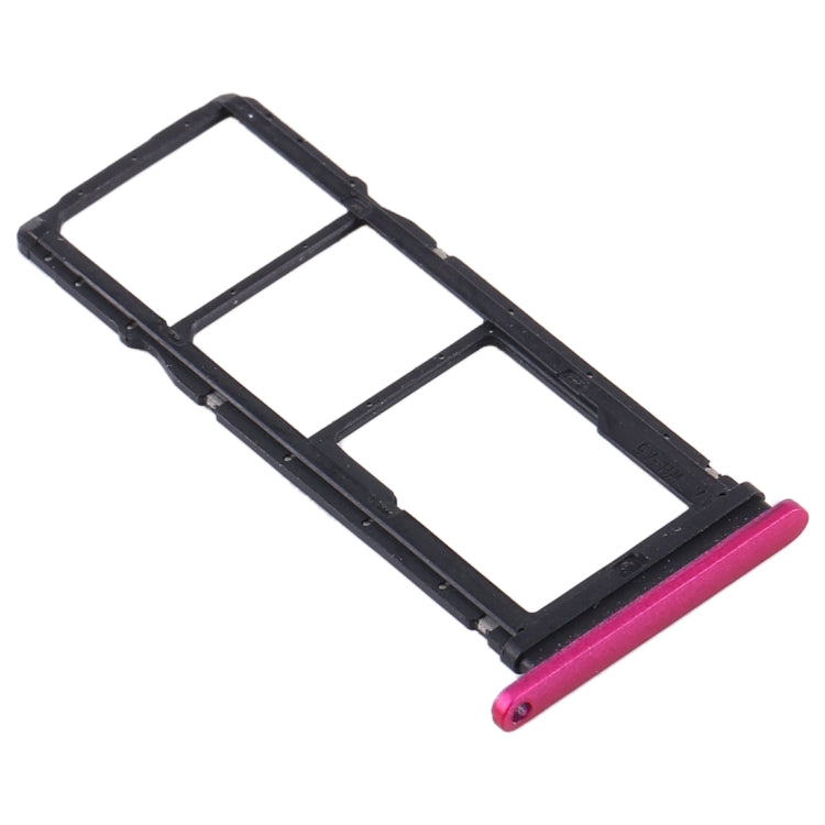 SIM Card Tray + SIM Card Tray + Micro SD Card Tray for Huawei Y7p (Rose Red)