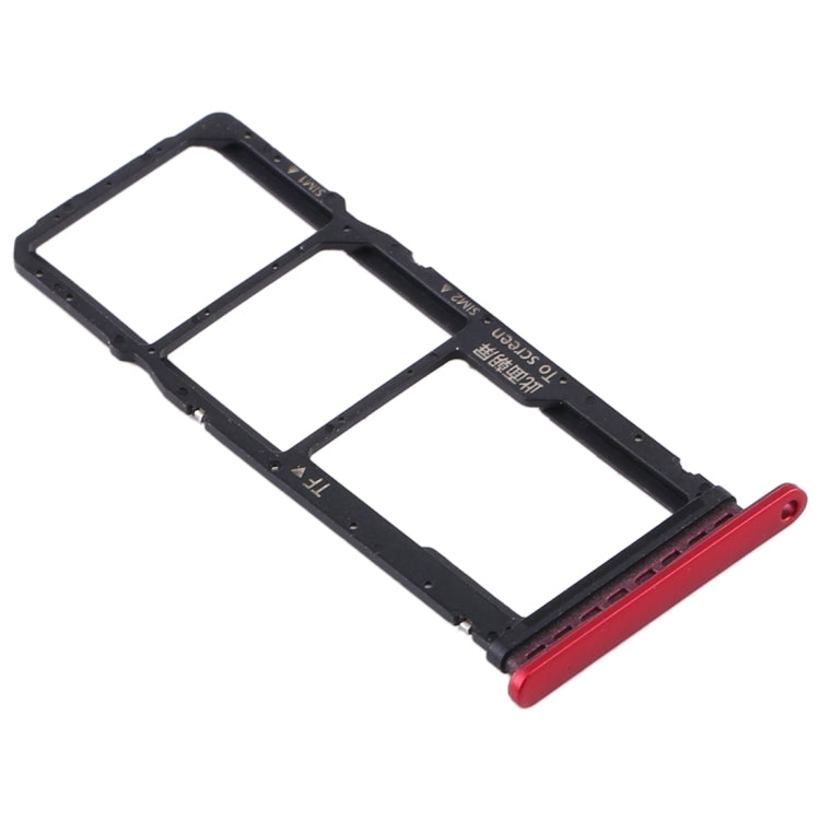 SIM Card Tray + SIM Card Tray + Micro SD Card Tray for Huawei Y7p (Red)