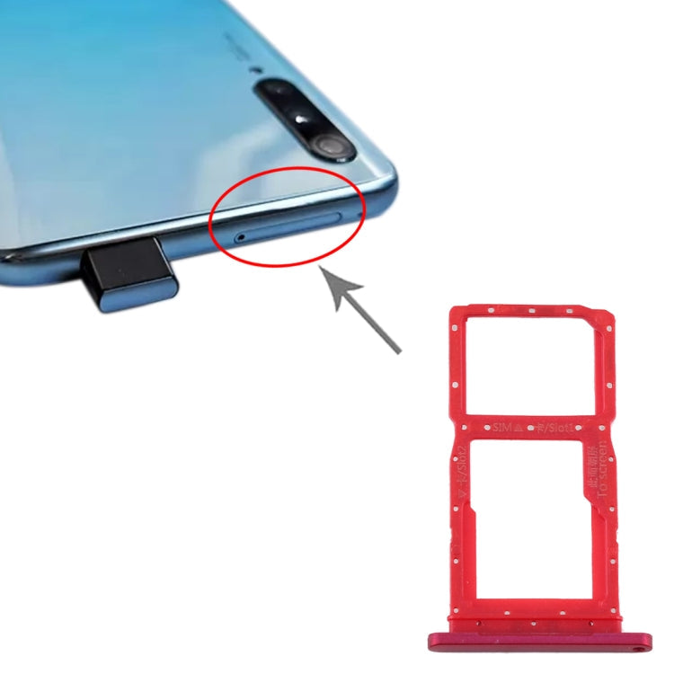 SIM Card Tray + SIM Card Tray / Micro SD Card Tray for Huawei Y9S (Red)