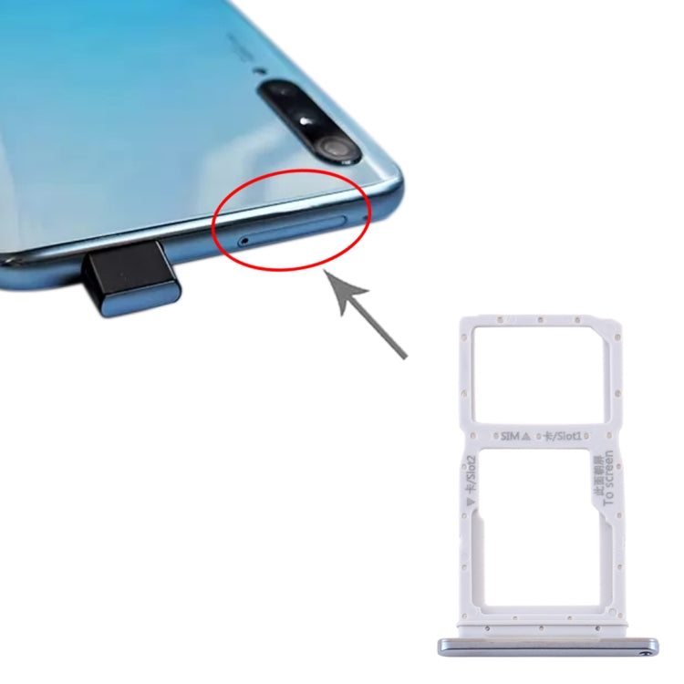 SIM Card Tray + SIM Card Tray / Micro SD Card Tray for Huawei Y9S (Silver)