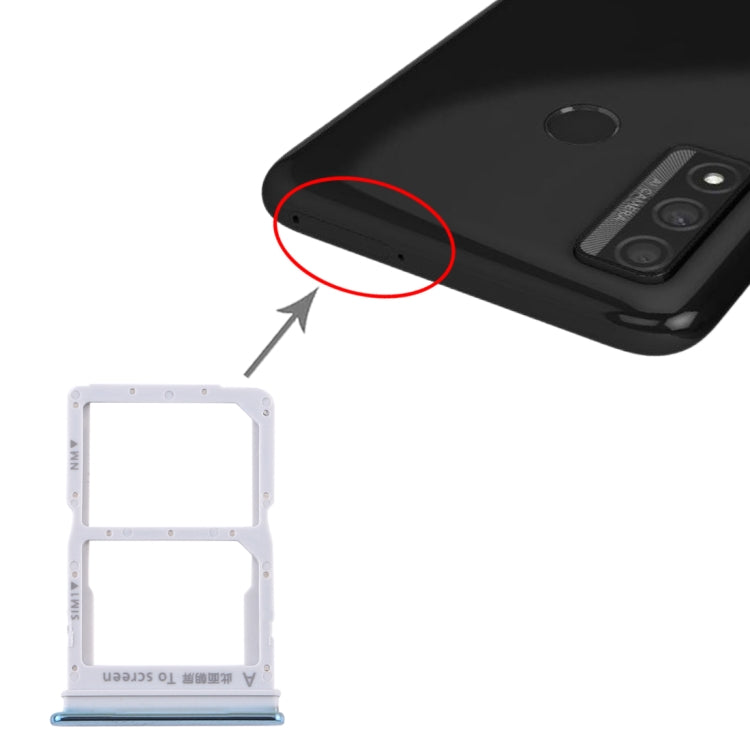 SIM Card Tray + NM Card Tray for Huawei P Smart 2020 (Light Blue)