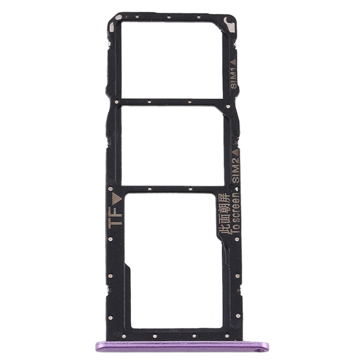 Plateau de carte SIM + plateau de carte SIM + plateau de carte Micro SD pour Huawei Y8s (Violet)